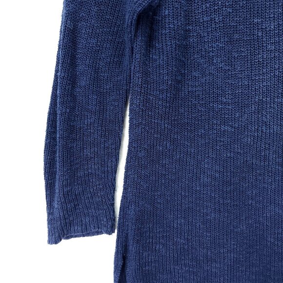 Eileen Fisher Organic Linen Cotton Slub Tunic Sweater Womens Large Open Knit - Picture 11 of 12